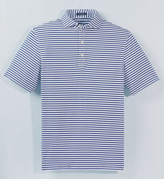 Gus Stripe Men's Performance Polo - Navy Turtleson