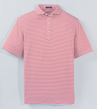 Gus Stripe Men's Performance Polo - Red Turtleson